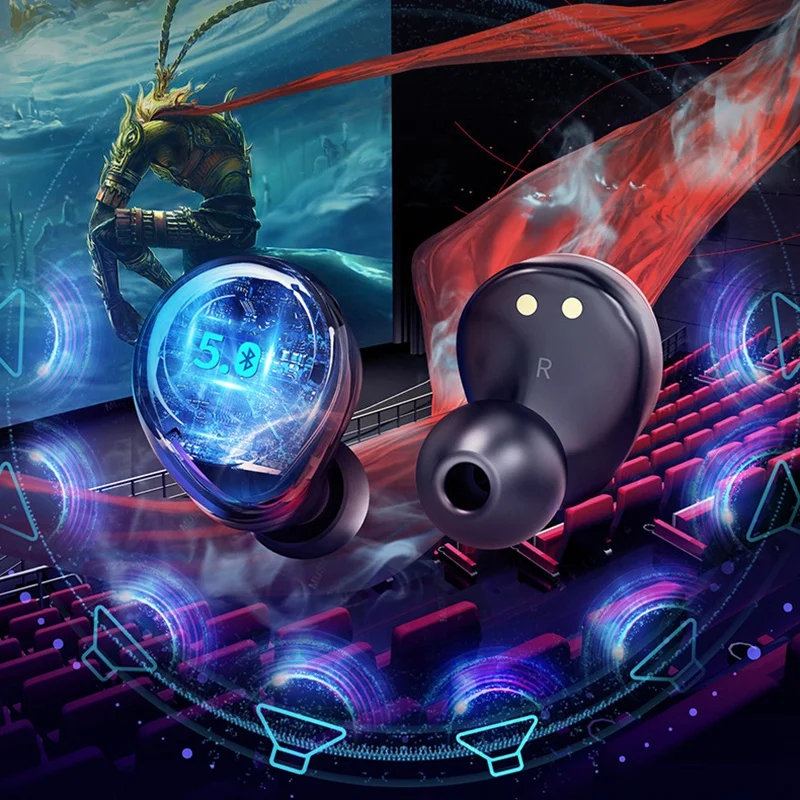 

TWS 5.0 Bluetooth 9D Stereo Earphone Wireless Earppiece IPX7 Waterproof Earphones Sport Earpiece Hands-free headset with mic
