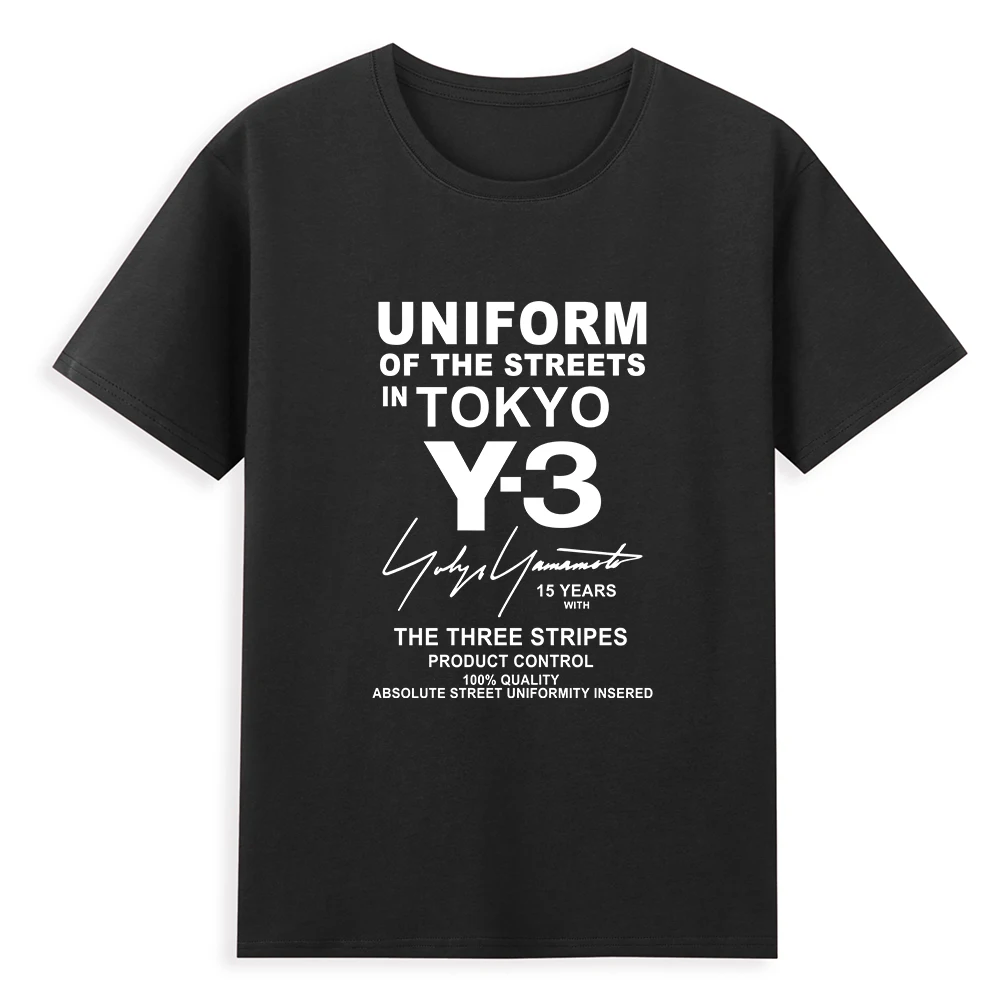 Brand Luxury Yohji T Shirt Yamamoto Letter Y/3 Men's Clothing Black Short Sleeve Four Seasons Pure Cotton Oversized T-shirts