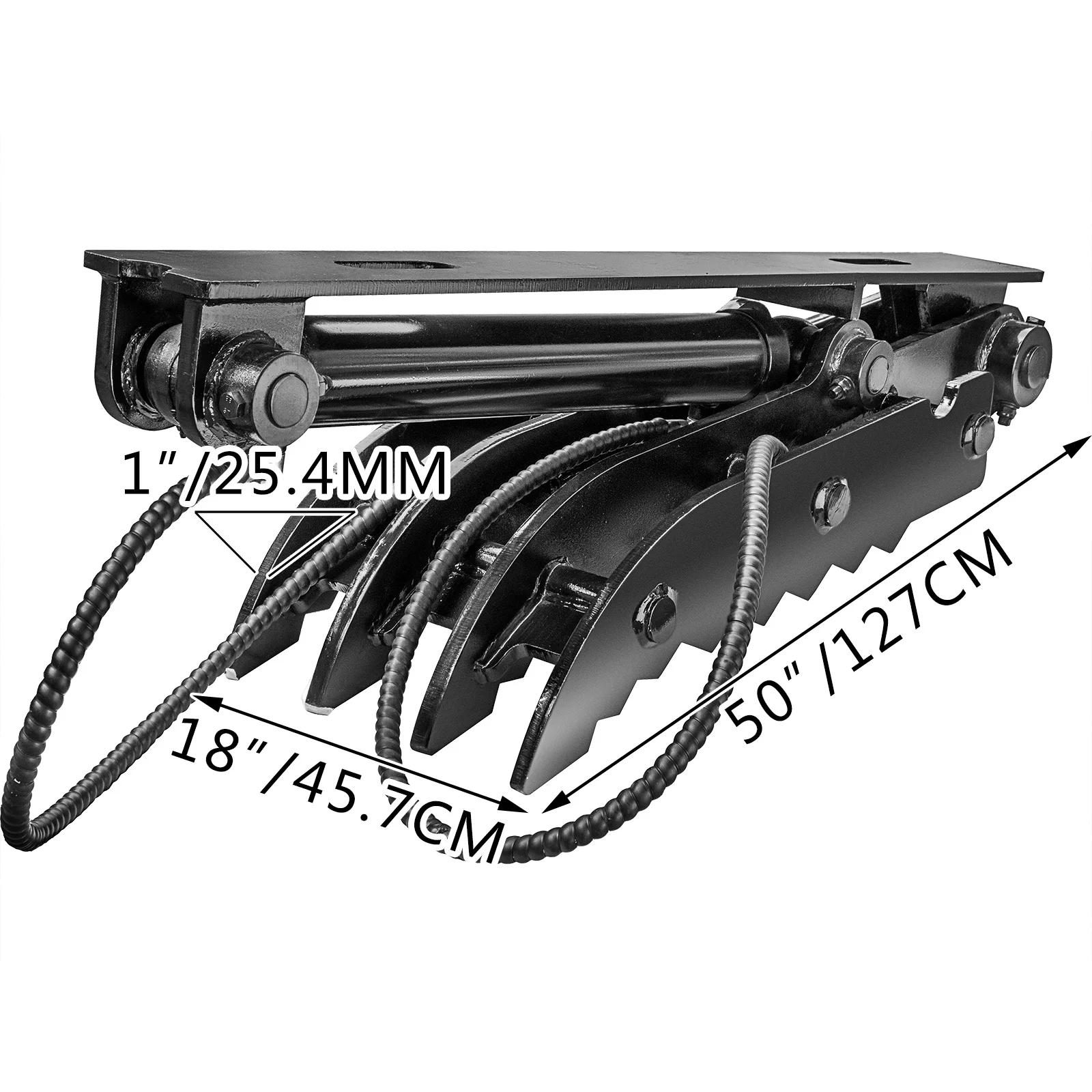 

VEVOR 4-Teeth 18" x 50" Hydraulic Backhoe Thumb for Excavator Bolt On Claw Tractor Attachment
