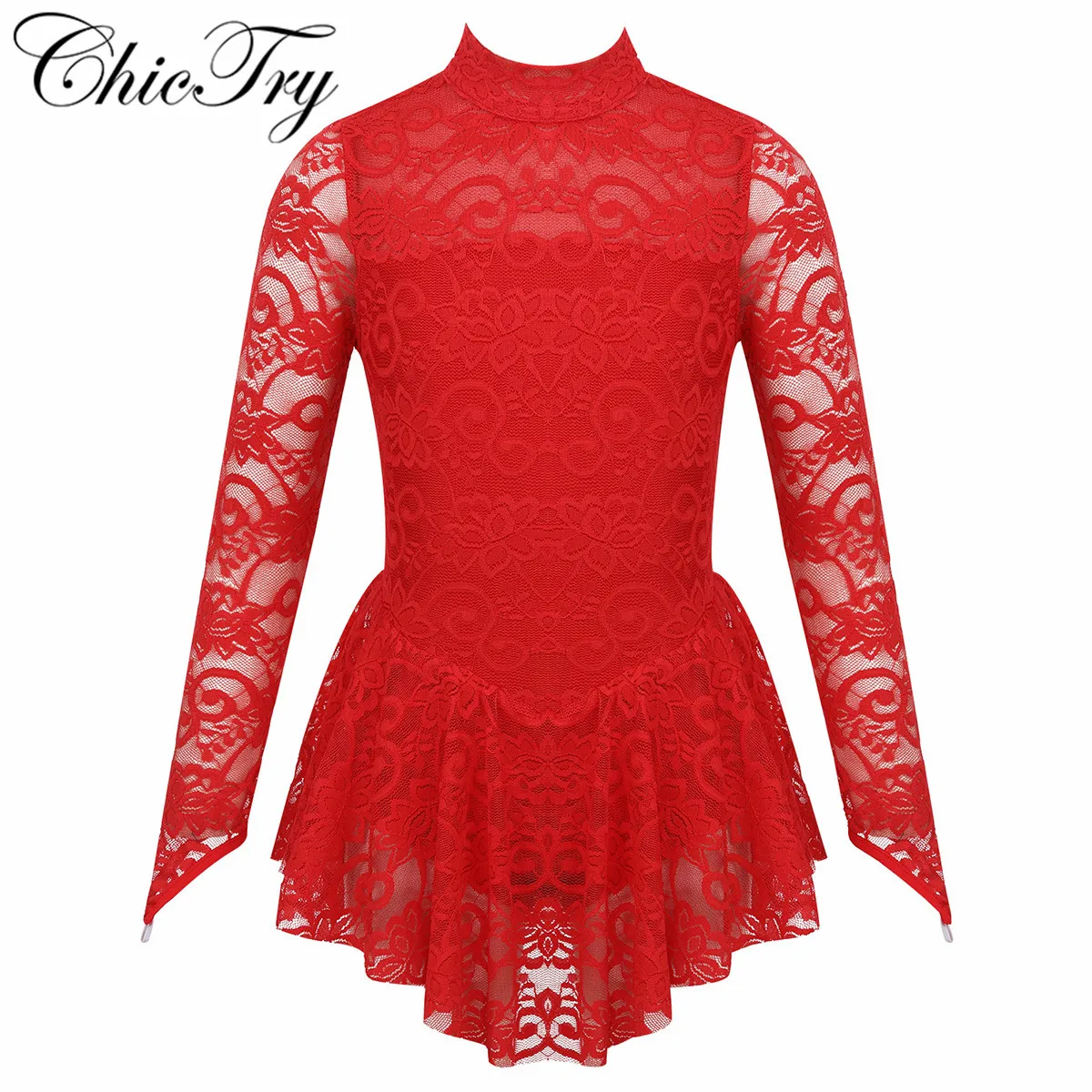 

Детское цветочное кружевное балетное танцевальное платье с ложным воротником для девочек