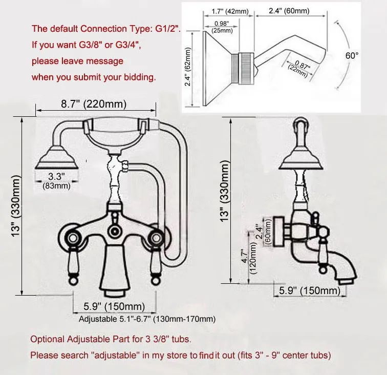 Настенный хромированный смеситель для раковины и ванной комнаты|Смесители