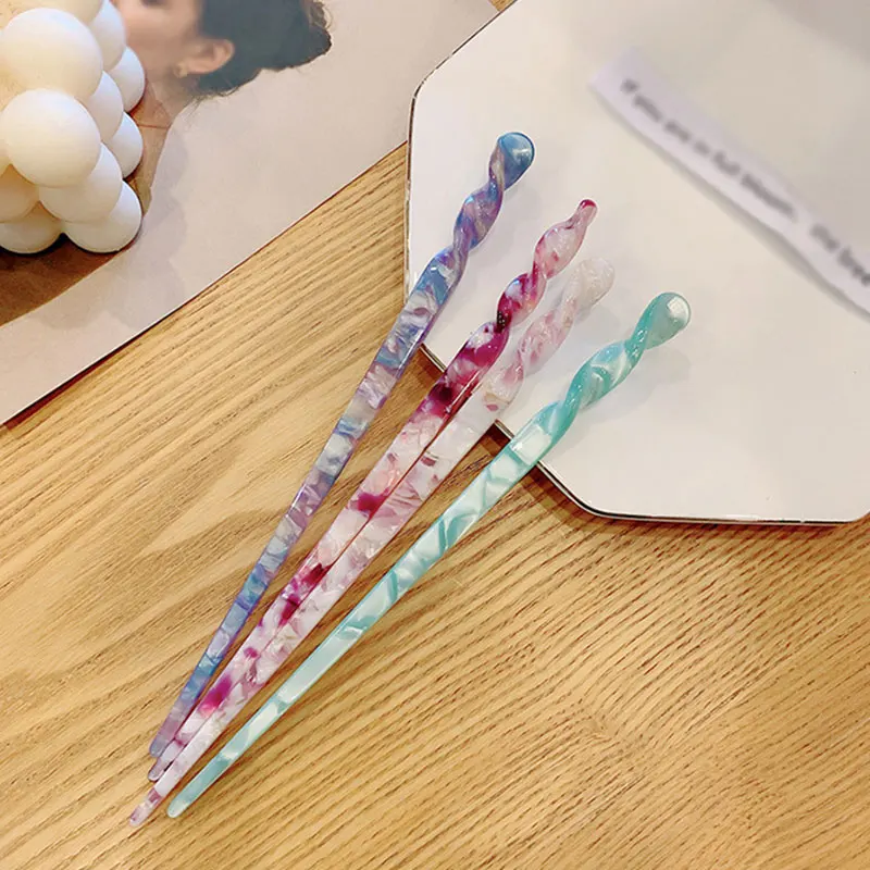 

Marble Leopard Print Hair Sticks Acetate Headbands For Women Elegent Lady Hairpins Fashion Hair Clip Hair Accessories Headwear