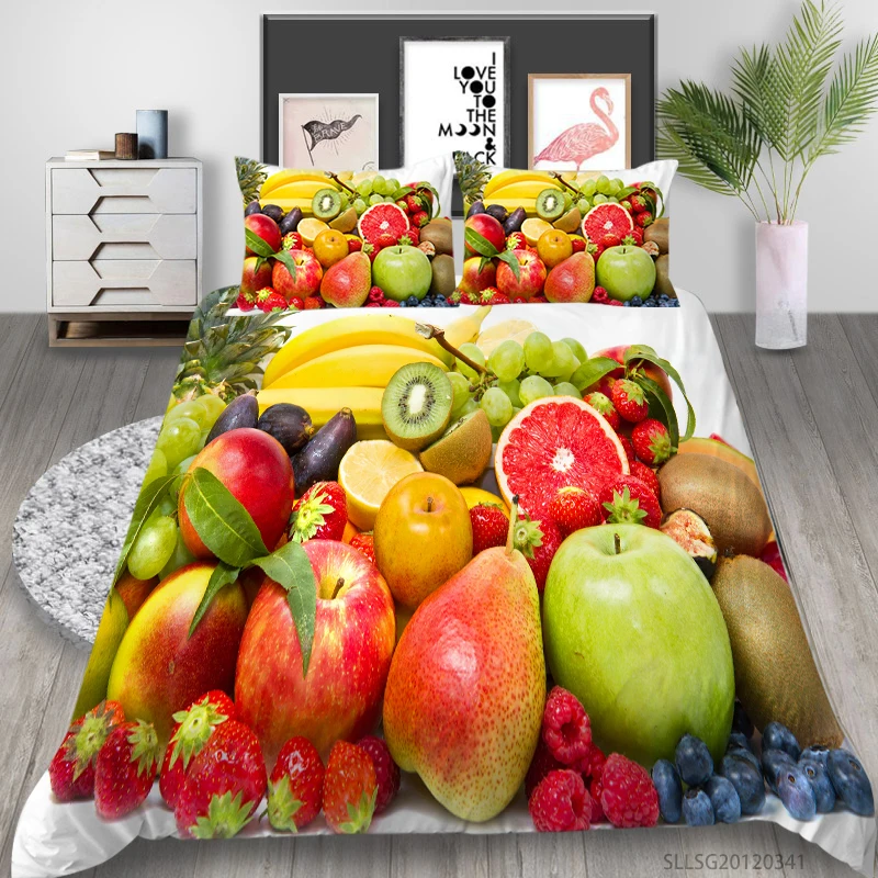 

Milsleep Hotsale Fruit Bedding Set Queen Size Quilt Cover Pillowcase Warm Soft Twin Full King Duvet Cover Sets Colourful Highend