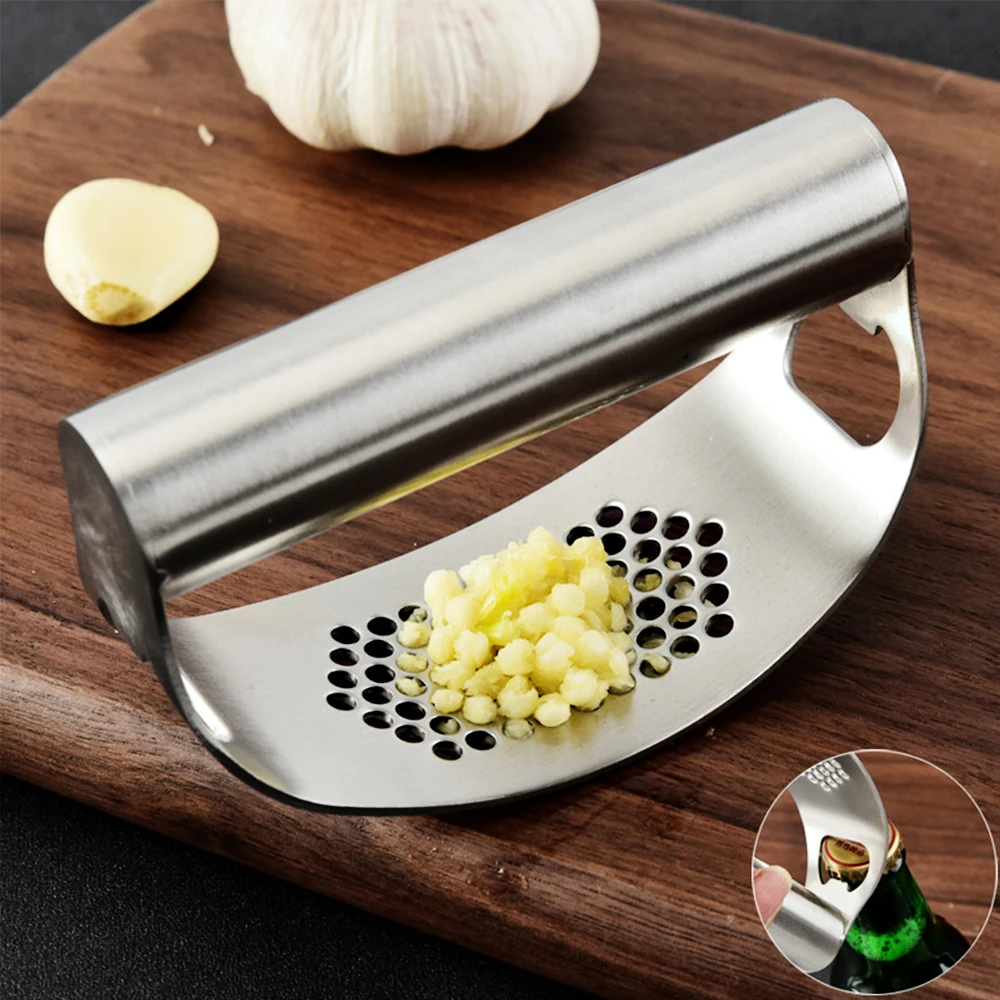 

Kitchen Manual Garlic Press Curved Garlic Grinding Slicer Chopper Stainless Steel Garlic Presses kitchen gadget and accessories