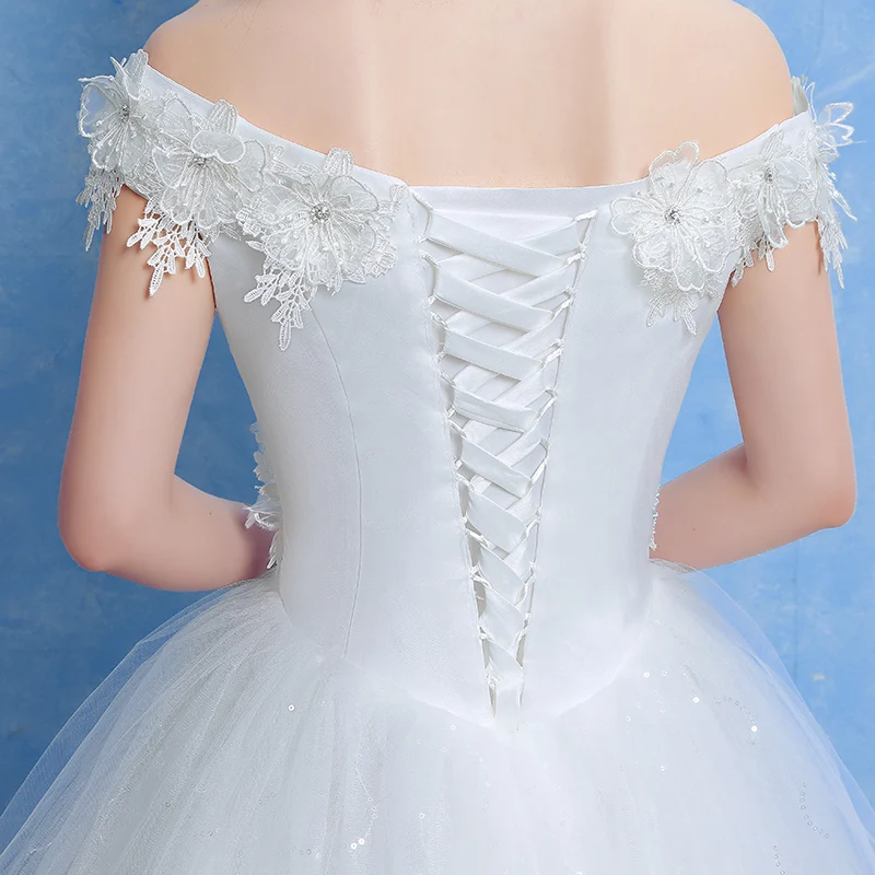 Новое весеннее Элегантное свадебное платье 2020 vestido de noiva с открытыми плечами