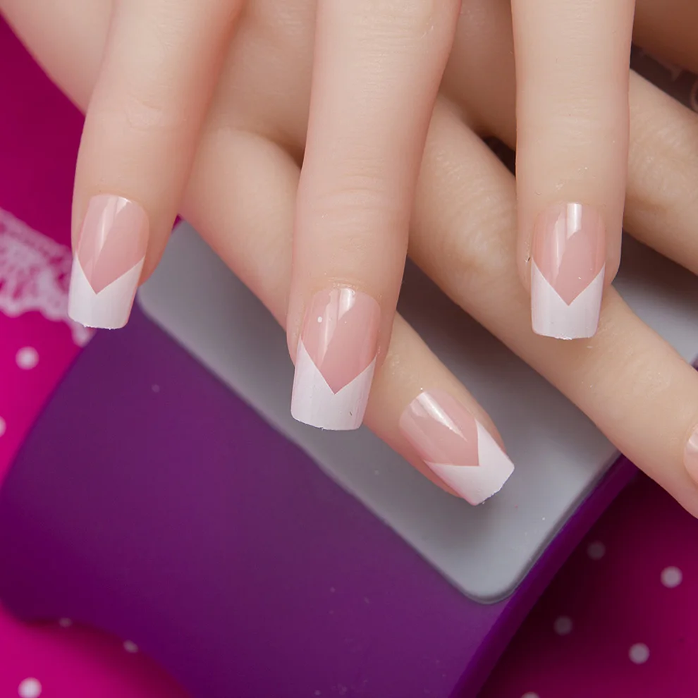 Накладные ногти 24 шт./компл. преддизайнерские акриловые 10 размеров квадратные