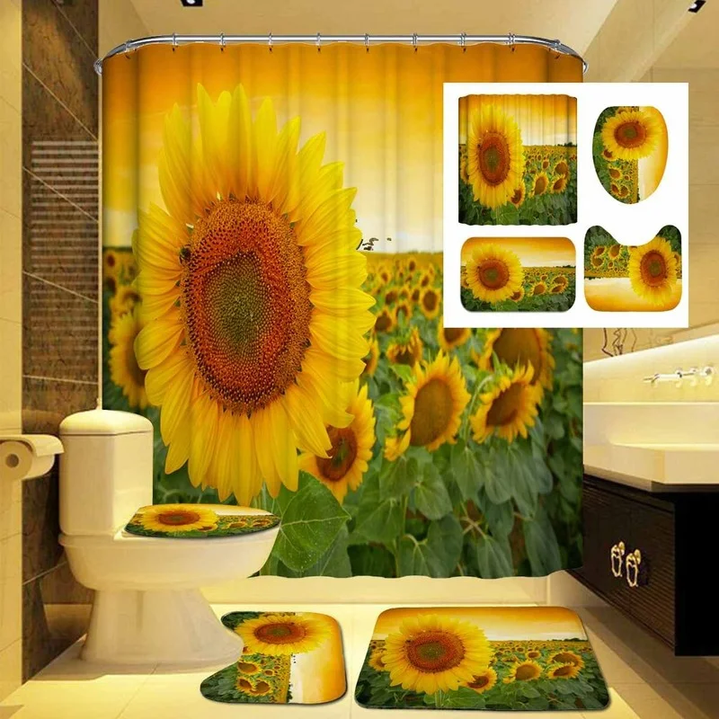 1/3/4 шт. водонепроницаемые шторы для ванной из полиэстера | Дом и сад