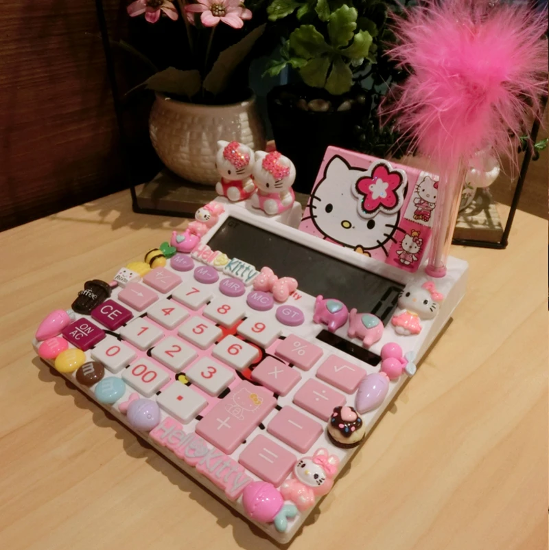 Набор из 3 предметов Милые Роскошные Стразы Кристалл бриллиант DIY Kitty калькулятор