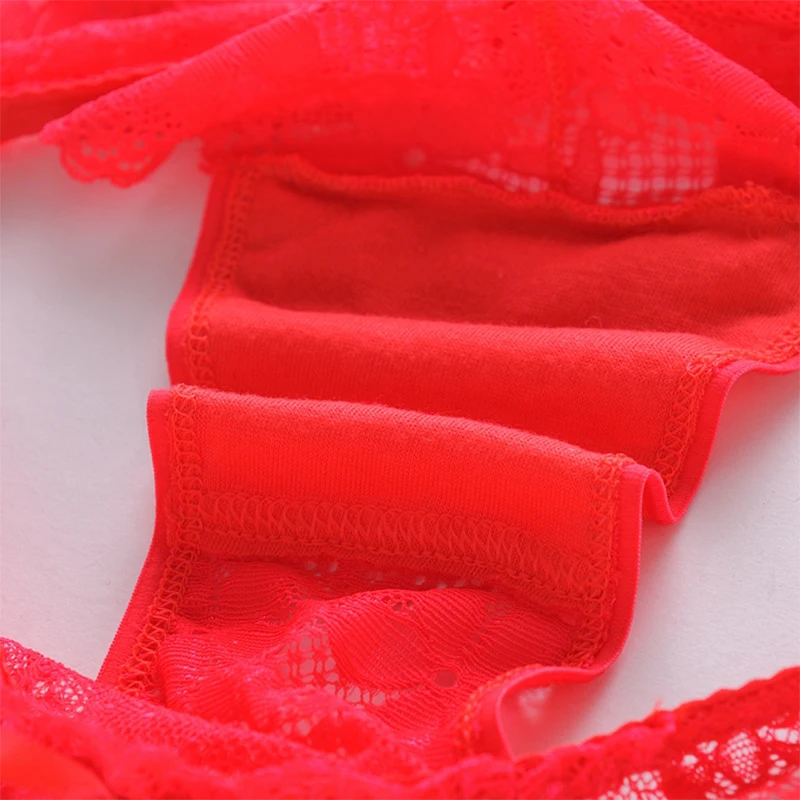 

Luxury Lace Temptation Hip-Lifting Panties Mid-Waist Sexy Seamless Lace Women'S Briefs Anti-Empty Bow