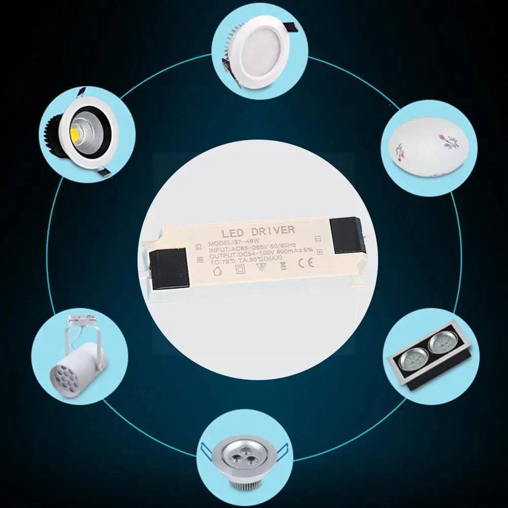 

37W-48W LED panel lamp Power Supply Lighting Transformer External drive Output600mA AC85-26550/60 DC54-80V Hz H0P1