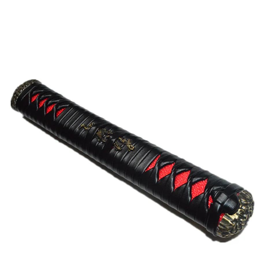 Высококачественная ручка Tsuka Fitting Black натуральная кожа Ito Red натуральный Rayskin сплав
