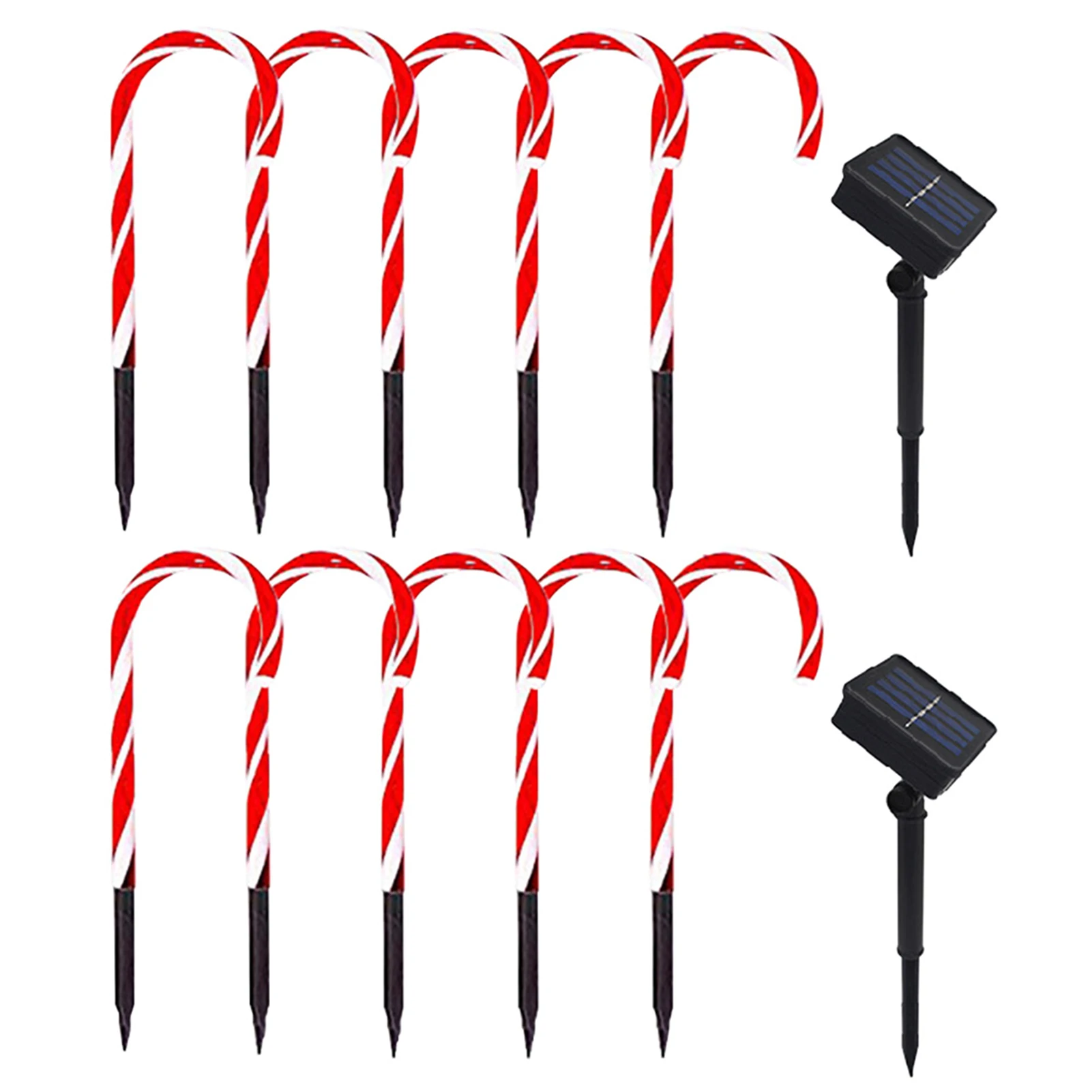 

5 In 1 Festival Led Intelligent Holiday Cane Lights Solar Powered Christmas Tree Decoration Easy Install Outdoor Garden Home