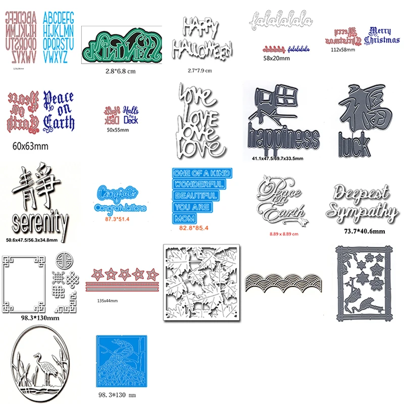 

Hot Letters Words Chinese Characters Metal Cutting Dies For New DIY Scrapbooking Album New Craft Embossing Cards 2020 16
