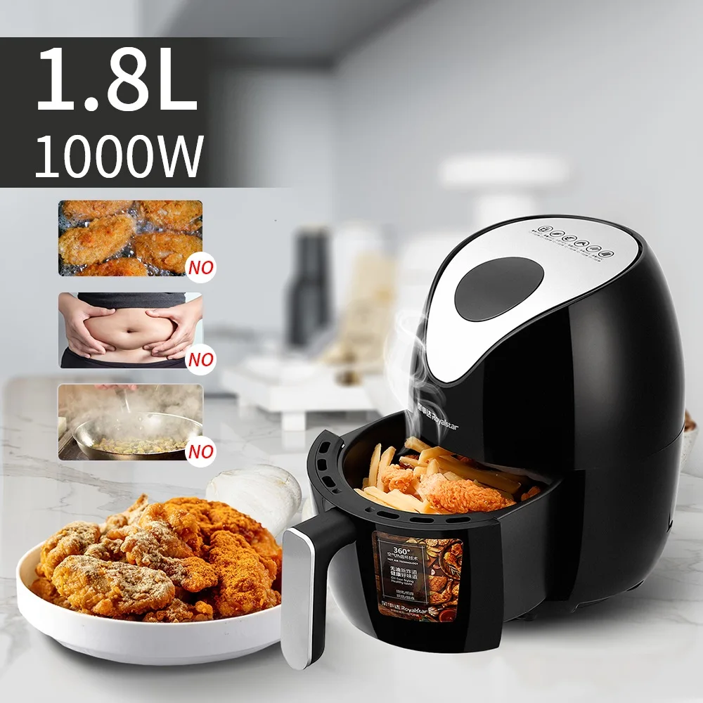 Фритюрница быстрого воздуха 1000 Вт 1 8л многофункциональная воздушная фритюрница
