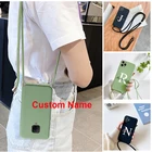 Чехол со шнурком для Samsung Galaxy A6 A7 A8 J4 J6 J8 2018 Plus A5 J3 J5 J7 2017 S21 S20 FE S10 S9 Plus чехол с именем и надписью на заказ