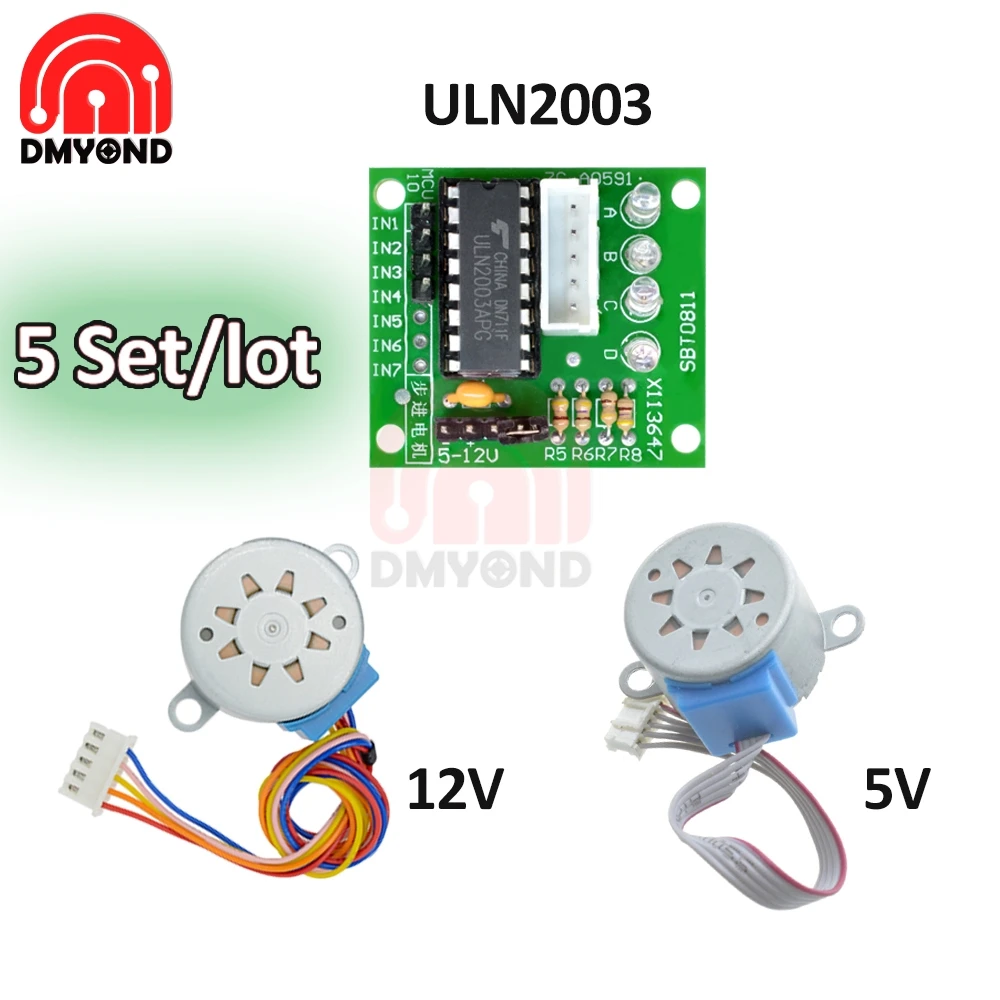 Партиями по 5 комплектов умная электроника 28BYJ-48 5V 12V 4 фаза DC уменьшения Шестерни