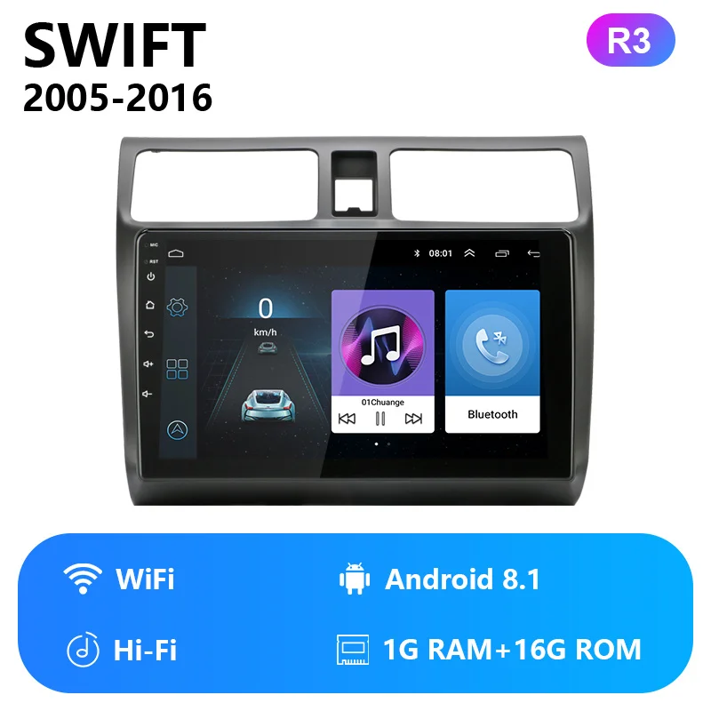 HiFi WiFi 10," Android 8,1 4G чистая Автомобильная Стерео gps навигация мультимедийный плеер для Suzuki Swift 2005- головное устройство RDS DSP AHD обратный - Цвет: HiFi WiFi