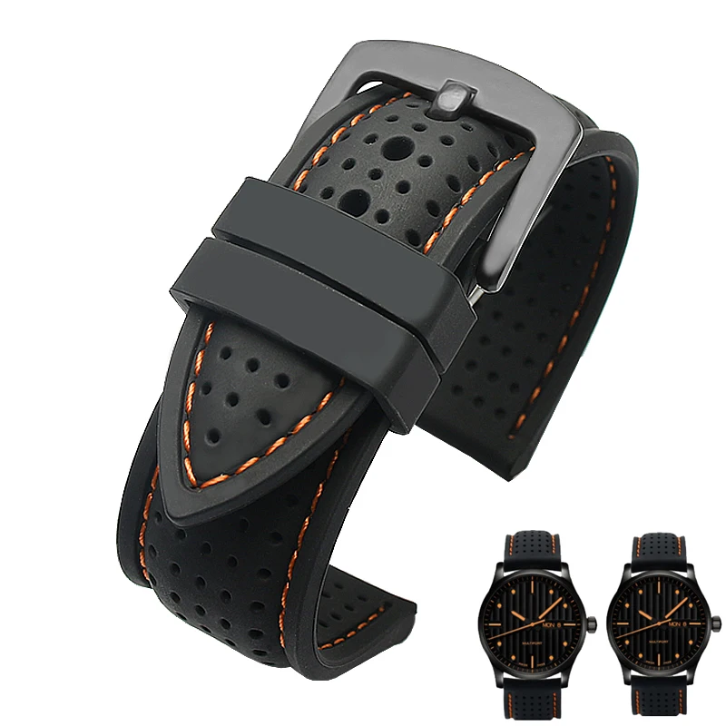 

New Breathable Silicone Sports Band for hua-wei Sam-sung watchband rubber strap for Rolex DW Mido- T-issot O-mega Accessories
