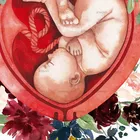 Цветочный принт настенное искусство беременность акварель Акула подарок гинеколог Doula медицинский образование постер Холст Картина Настенный декор