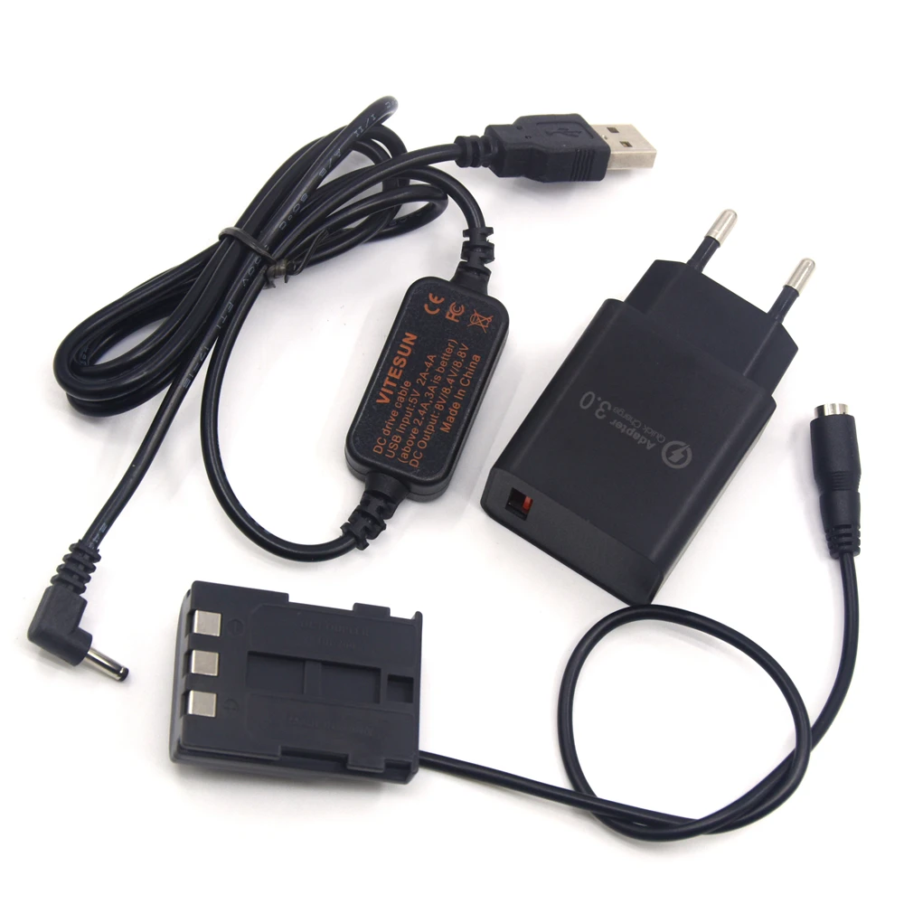 ACK-DC20 внешний аккумулятор USB кабель 8 в + 5 В зарядное устройство DR-20 DC муфта BG-E3 NB2LH