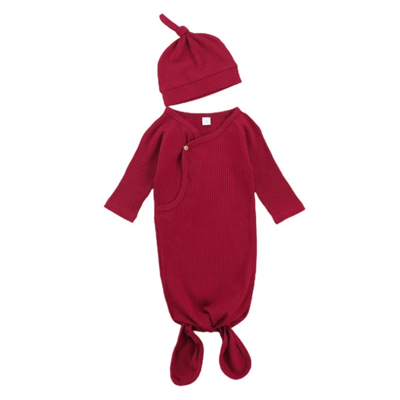 

DXAD 2 Pcs Baby Sleeping Bag+Hat Set Swaddle Wrap Blanket Sleepsack+Tail Knotted Cap