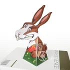 Оптические иллюзии заяц кролик украшения складной мини юбка-пачка, 3D Бумага модель Бумага DIY с бесплатной доставкой для детей и взрослых ручной для детского творчества ER-078