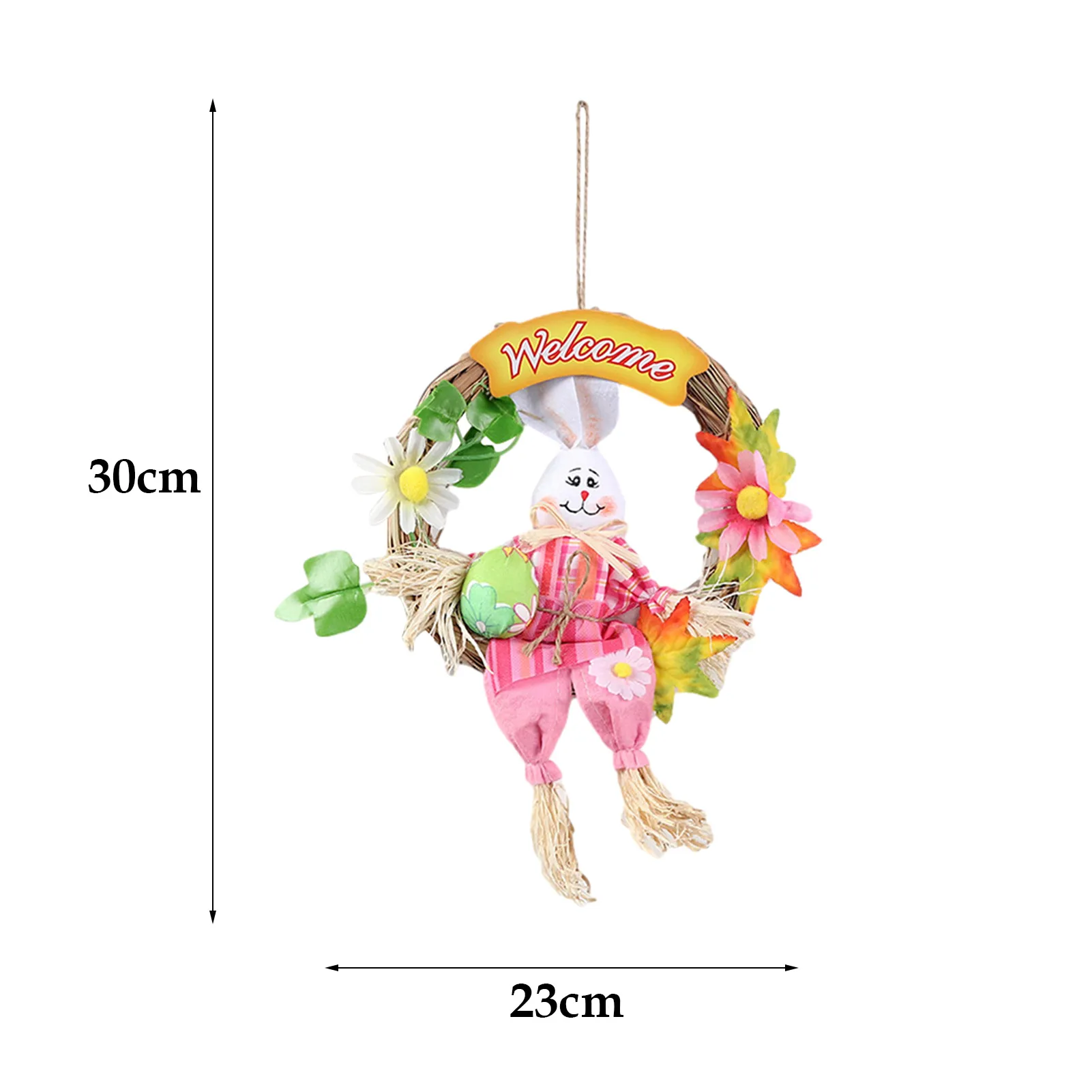 

Easter Party Door Hanging Sign Easter Wreath Scarecrow Decorative Bunny Garland Supplies Wood Crafts Ornaments