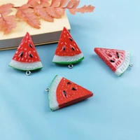 10pcslot diy resin jewelry accessories double sided painted sliced simulation watermelon earrings necklace keychain material