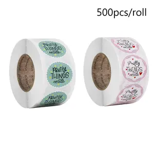 Круглые этикетки с надписью Thank You, 1 дюйм, 500 шт., внутренние Стикеры, для подарочного декора ручной работы, стикер для канцелярских товаров