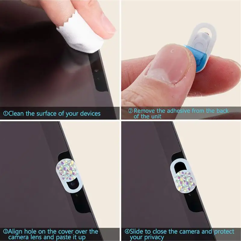 4 предмета в комплекте 3 Стразы веб камера затвора ползунок пластиковая крышка