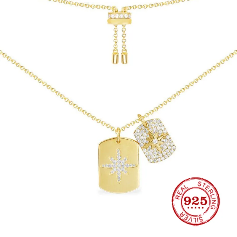 

Женское колье из серебра 925 пробы, с двумя прямоугольниками