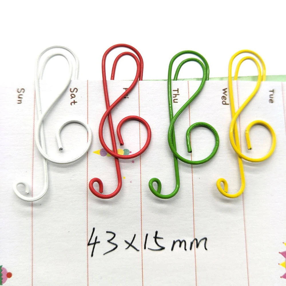 12 шт./корт. Цветные музыкальные фотобумажные зажимы металлические закладки файлы