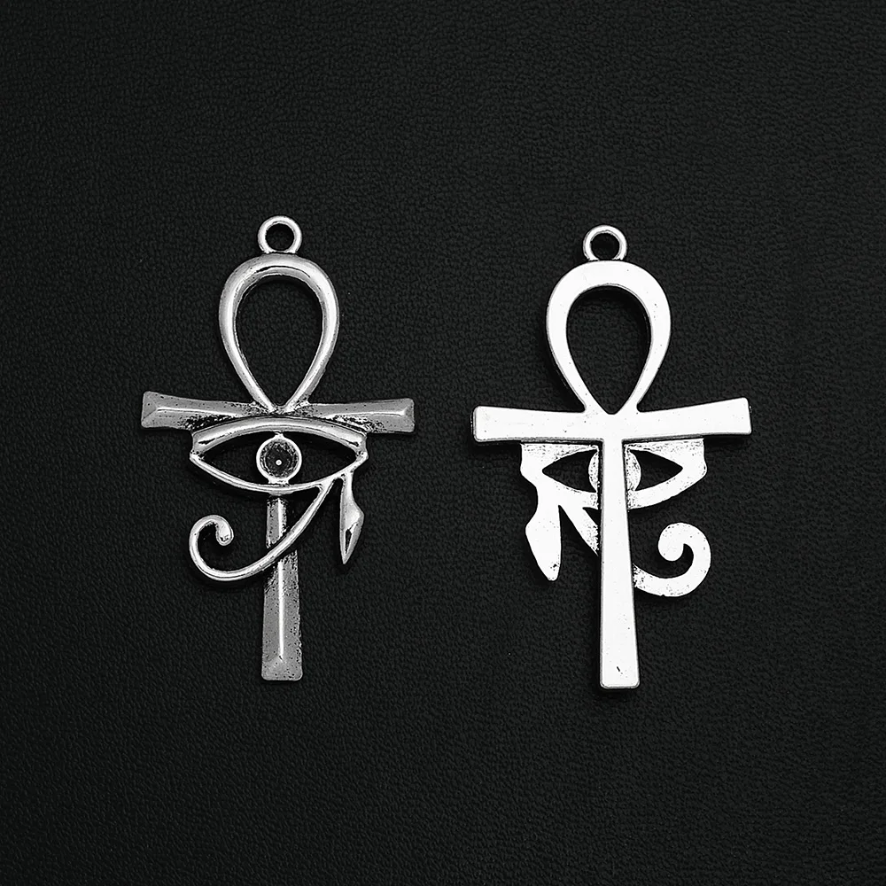 5pcs/Lots 26x44mm Antique Silver Plated The Eye Of Horus Charms Egyptian Cross Africa Pendants For Diy Fashion Jewellery Finding - купить по