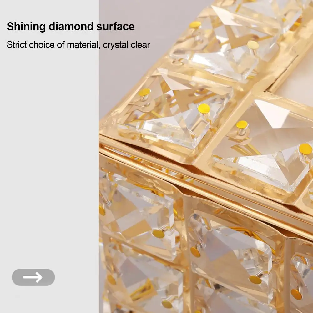 

European Crystal Tissue Box Removable Tissue Napkin Dispenser Holder Table Kitchen Living Room Dining Room Decor Car dutiful