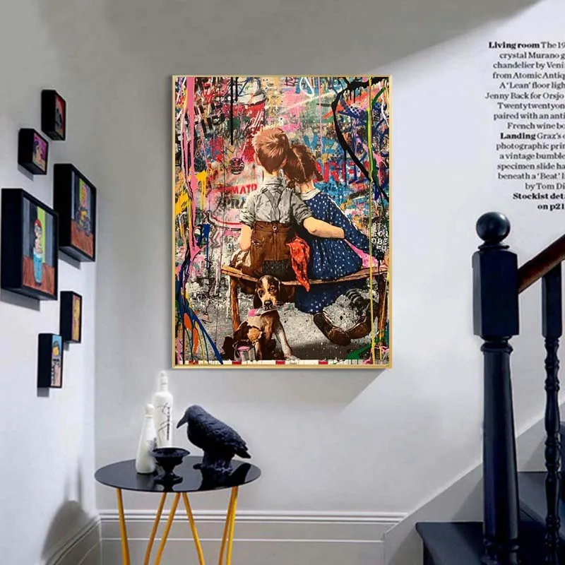 Граффити для мальчиков и девочек Картина на холсте настенные постеры принты