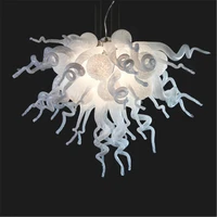 white art pendant lamps western style blown glass chandelier for living room bedroom