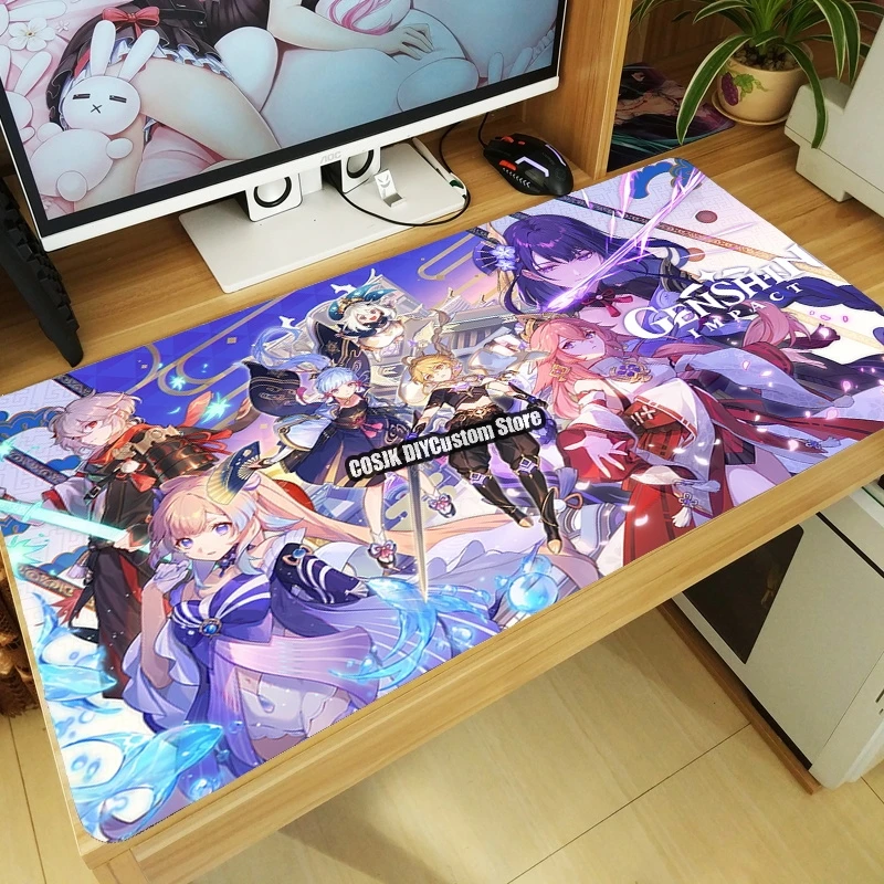 

New Game Genshin Impact Sangonomiya Kokomi Large Mouse Pad Mouse Mat Laptop Mice Mat Tabletop Keyboard Mat Playmat Drop shipping