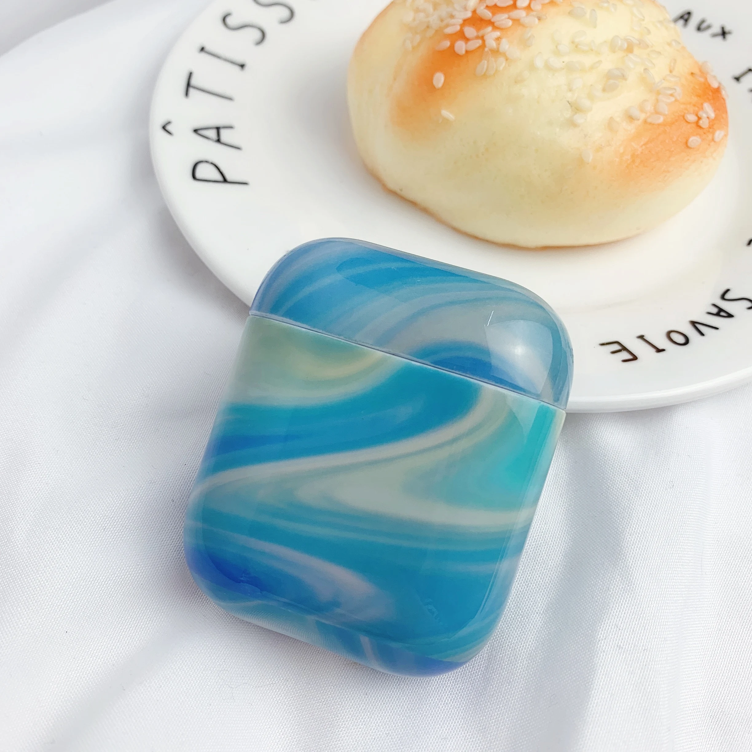 Новая роскошная мраморная твердая ПК Беспроводная сумка для зарядки наушников