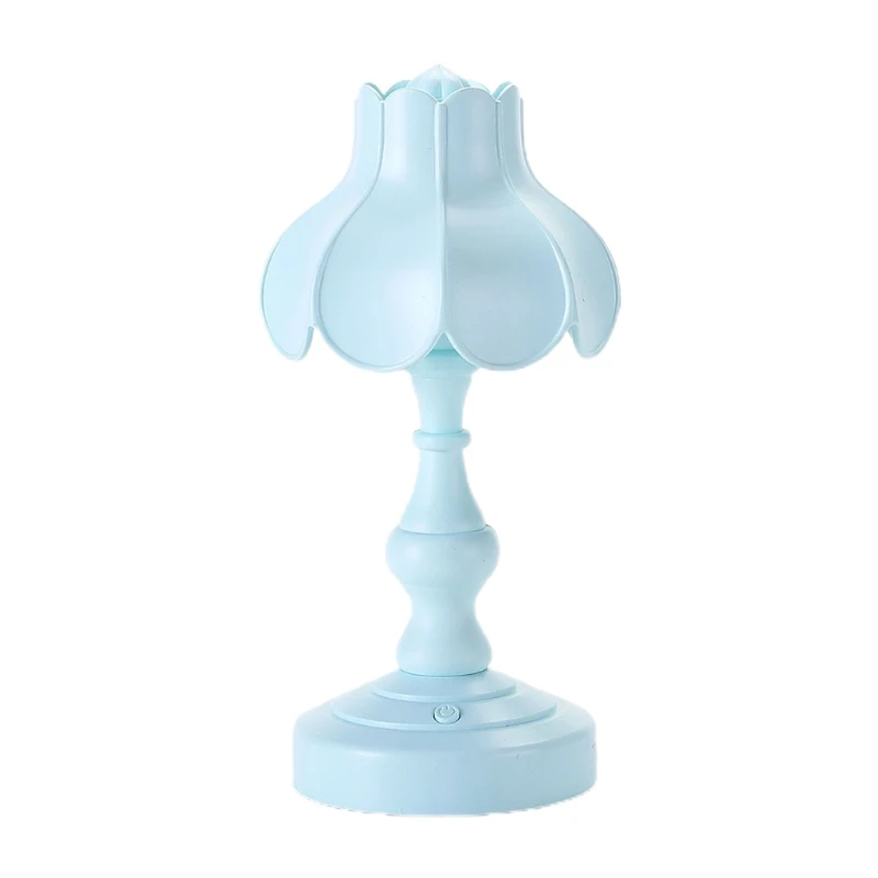 

Y5JC Creative Retro Lotus Leaf Lampshade Desktop Night Light Touch Control Desk Night Lamp Home Bar Club Decorative Device