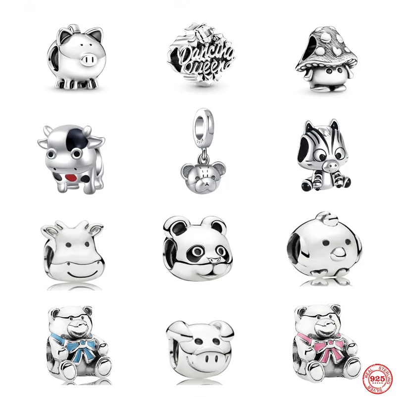 Новинка Изысканная подвеска панды из серебра 925 пробы подходят для оригинального