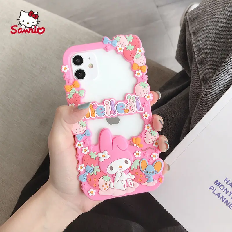 

Hello Kitty Melody Border Cartoon Phone Case for iPhone12 12Pro 12Promax 11 Pro 11Promax Mini X XS MAX XR 7 8 Plus Cover