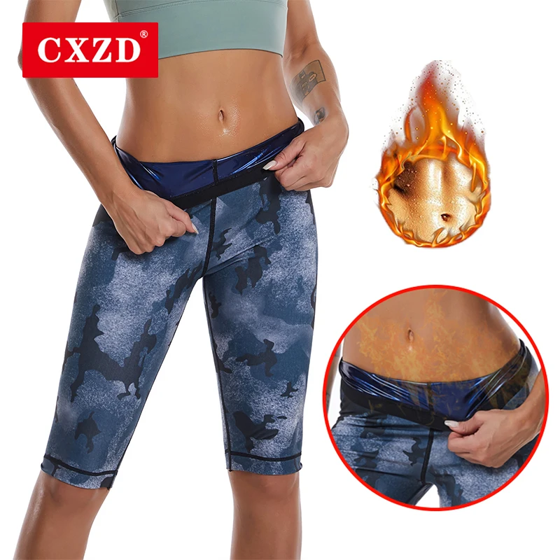 

CXZD Women Body Shaper ion coating Pants Hot Sweat Sauna Effect Slimming Camouflage Pants Fitness Shapewear Workout Gym Leggings