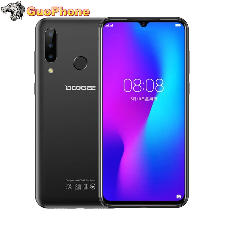 DOOGEE N20 смартфон 6," 4 Гб ОЗУ 64 Гб ПЗУ отпечаток пальца 16 МП Тройная задняя камера MT6763 Восьмиядерный мобильный телефон 4350 мАч 4G LTE