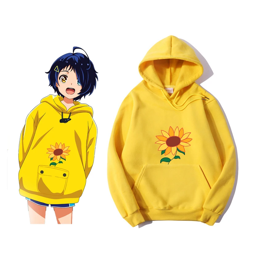 

Anime WONDER EGG PRIORITY Ohto Ai Hoodie Pullover Yellow Sweatshirt Anime Cosplay Halloween for Men Women Unisex Casual Suits