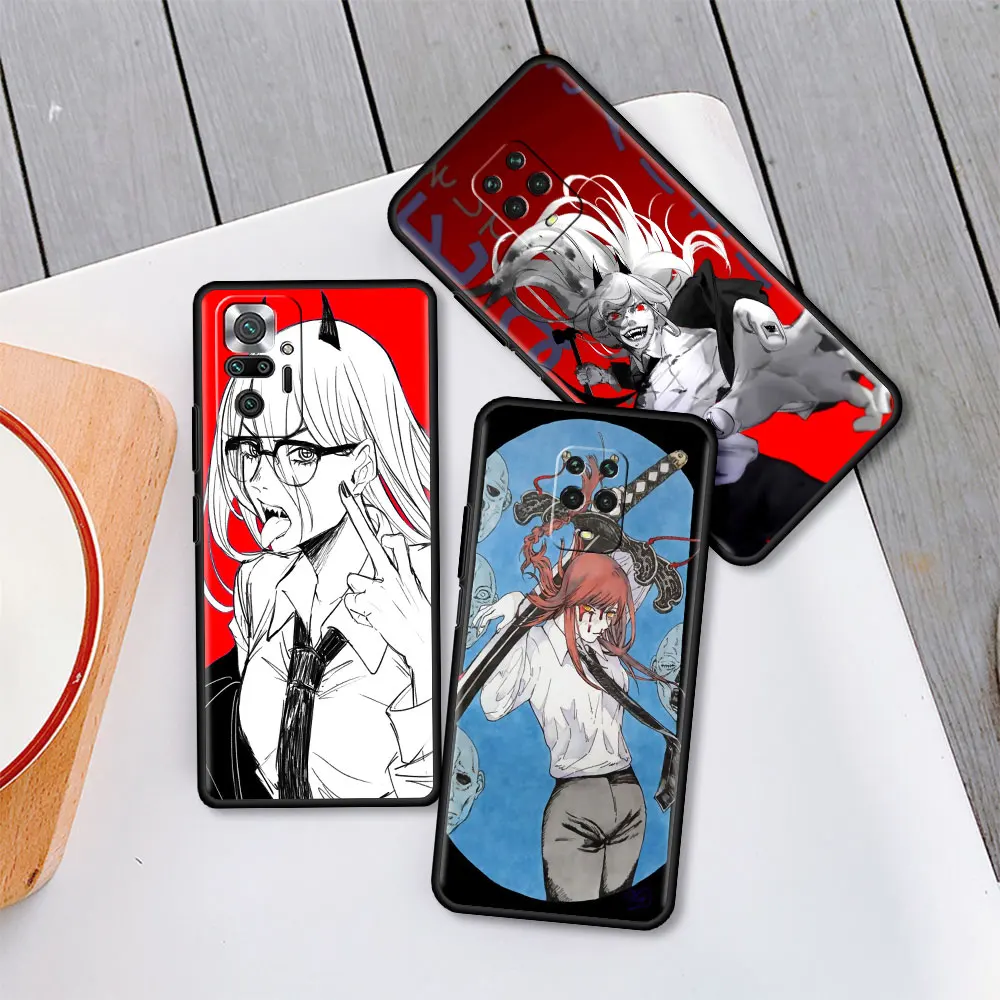 

Hot Chainsaw Man Fashion Soft Case for Xiaomi Redmi Note 9S 9 8 7 8T 10 Pro 9C 9A 7A 6A 8A 6 K40 Funda Phone Capa