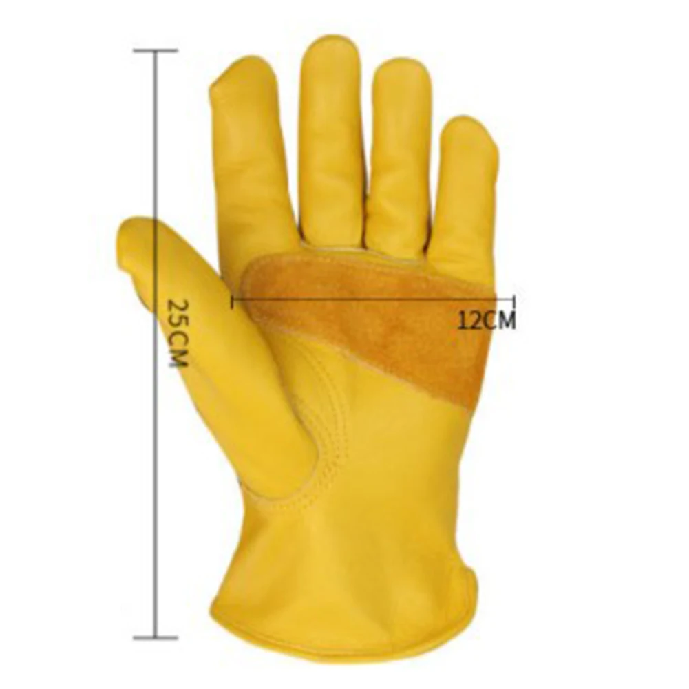 

1 Pair Leather Gloves Thorn Proof Mens Work Safety Working Mens Mechanical Repairing Womens Gardening Gloves