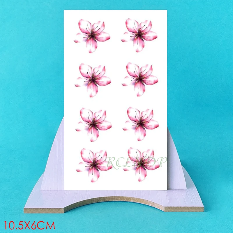 Водонепроницаемая Временная наклейка для тату с розовым цветком вишни маленькие