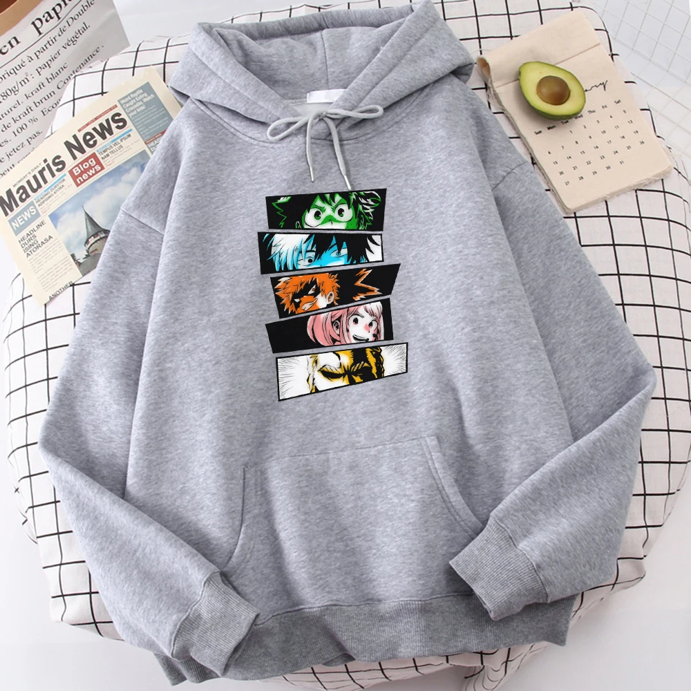 

Толстовка мужская с принтом героев аниме «Моя геройская Академия», толстая зимняя одежда, флисовая Осенняя толстовка, мягкий мужской Свитш...