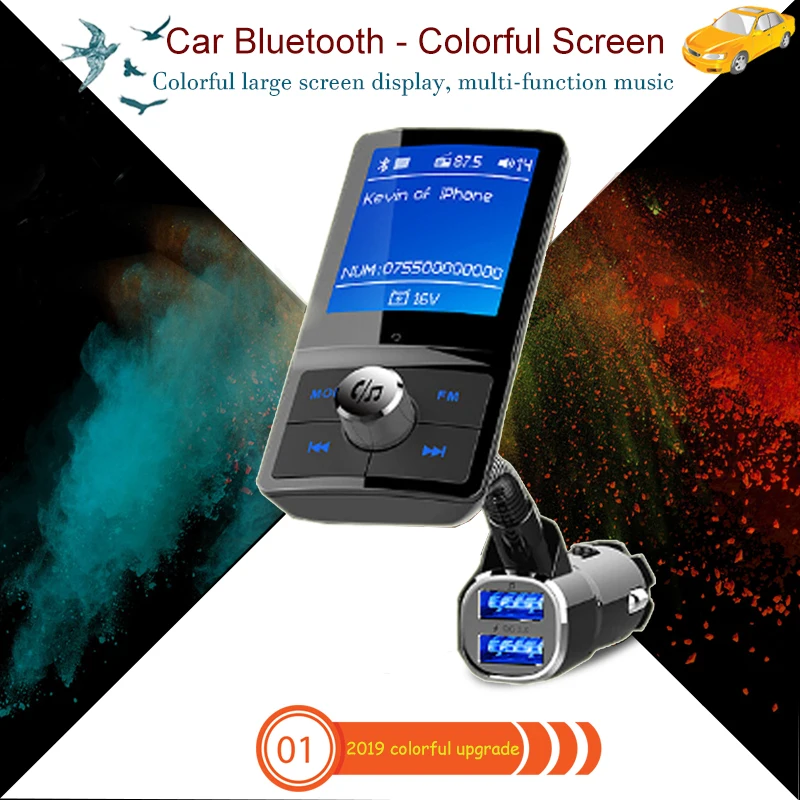 Автомобильный MP3-плеер QC3.0 Bluetooth 4 2 быстрая зарядка два USB универсальная поддержка