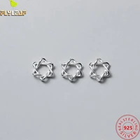 3pcs 925 sterling silver six pointed star spacer beads diy charm bracelet necklace pendant jewelry accessories 10mm
